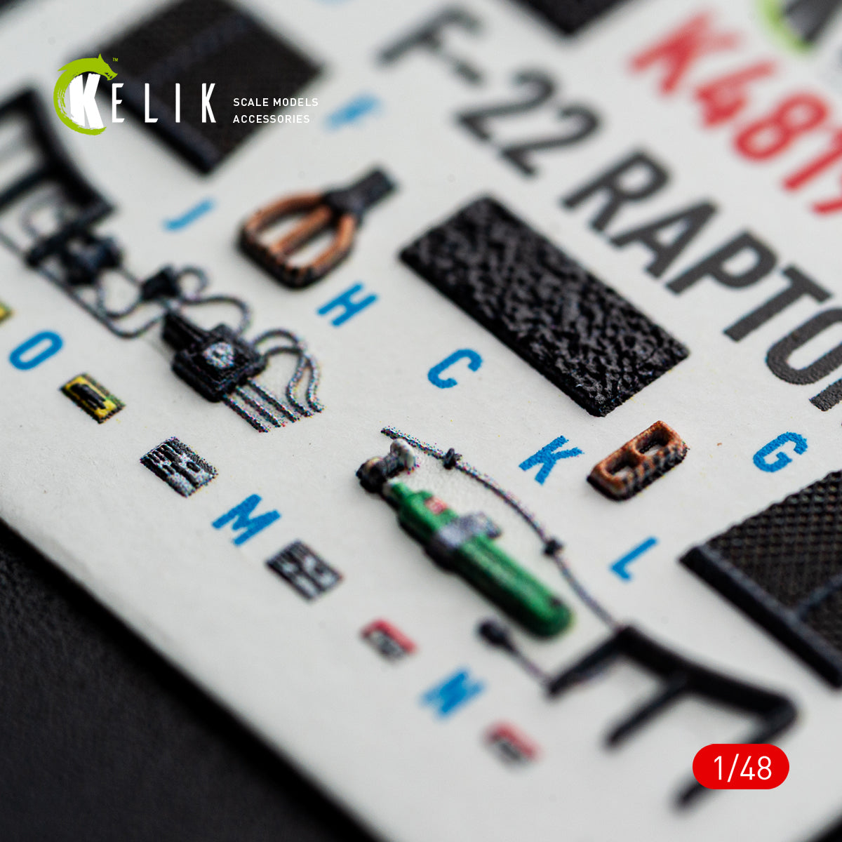 KELIK K48190 F-22 Raptor - interior 3D decals for Hasegawa kit 1/48 – imagen 9