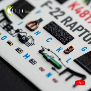 KELIK K48190 F-22 Raptor - interior 3D decals for Hasegawa kit 1/48 – imagen 9