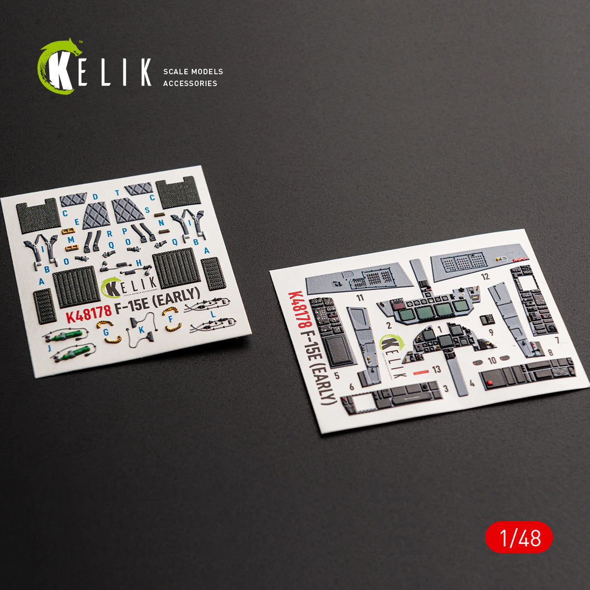KELIK K48178 F-15E (Early) - interior 3D decals for Hasegawa kit 1/48