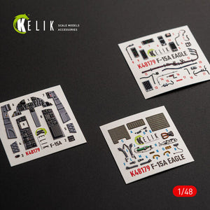 KELIK K48179 F-15A - interior 3D decals for Hasegawa kit 1/48