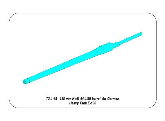 Aber 72L-68 128mm KwK 44 L/65 barrel for German E-100 Super Heavy Tank 1/72 – zdjęcie 7