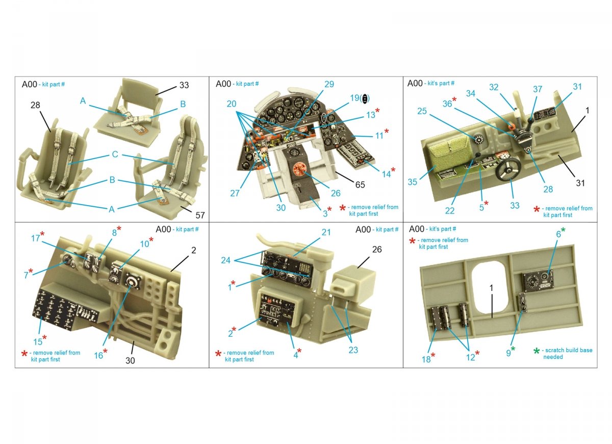 Quinta Studio QD48359 TBF-1 Avenger 3D-Printed &amp;amp; coloured Interior on decal paper (Academy) 1/48 – imagen 2