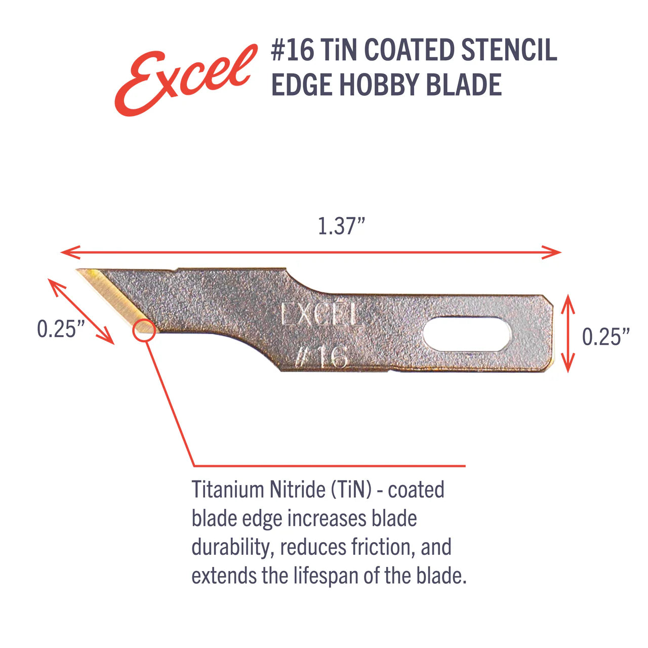 Excel Hobby Tools 20416 No.16 Titanium Nitride Coated Stencil Edge Blade (5 pcs) – Bild 3