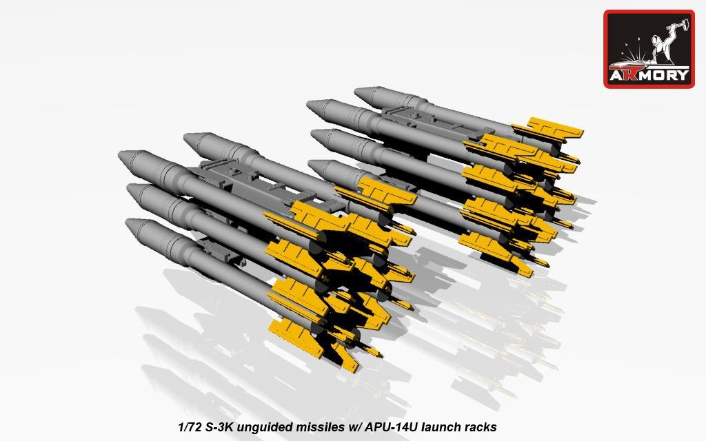 Armory Models ACA7273 S-3K unguided missiles w/ APU-14U rack 1/72 – immagine 5