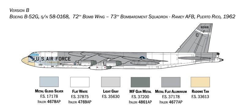 Italeri 1451 B-52G Stratofortress, version initiale avec missiles Hound Dog, échelle 1/72 – image 3