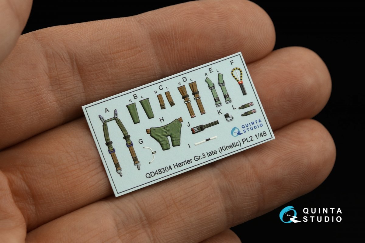 Quinta Studio QD48304 Harrier Gr.3 late 3D-Printed &amp;amp; coloured Interior on decal paper (Kinetic) 1/48 – imagen 7