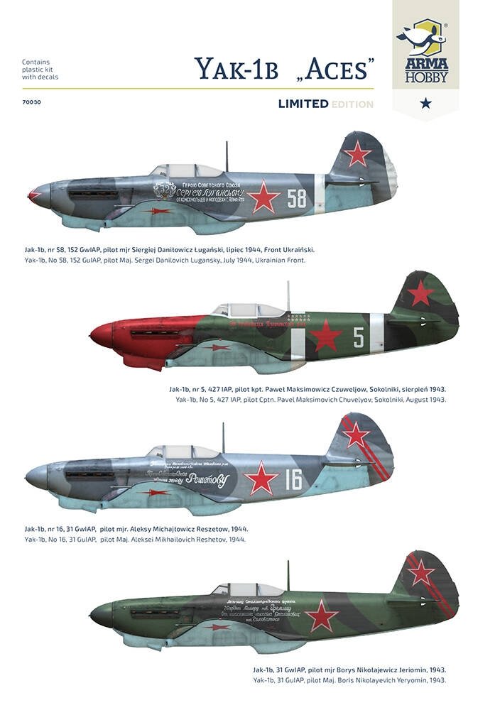 Arma Hobby 70030 Yakovlev Yak-1b Soviet Aces Limited Edition 1/72 – immagine 6