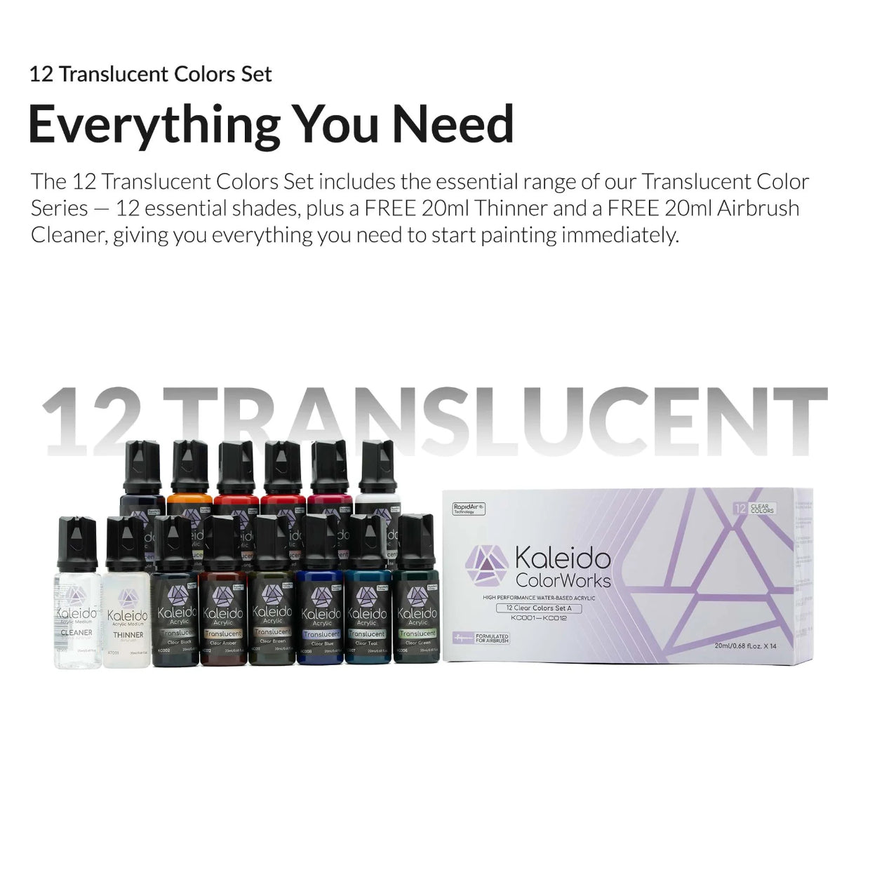 Kaleido 46784 12 Clear Colors Set 20 ml (14 pcs) – image 2
