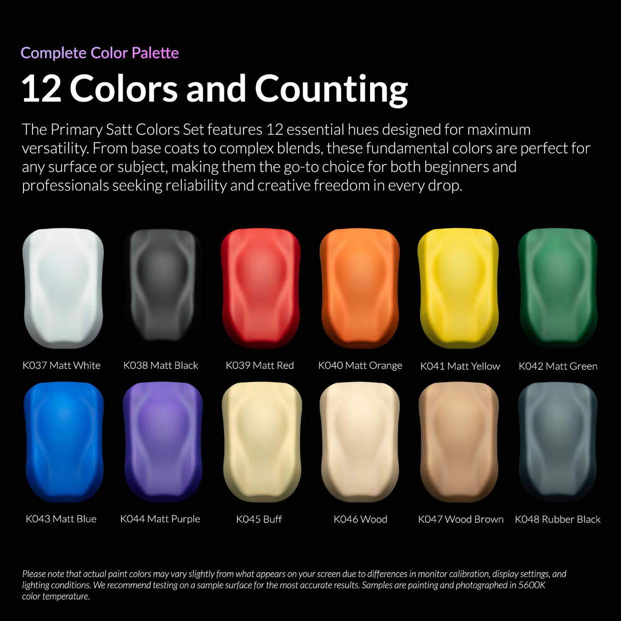 Kaleido 46777 12 Primary Colors Set Matt (12 + 2 pcs)