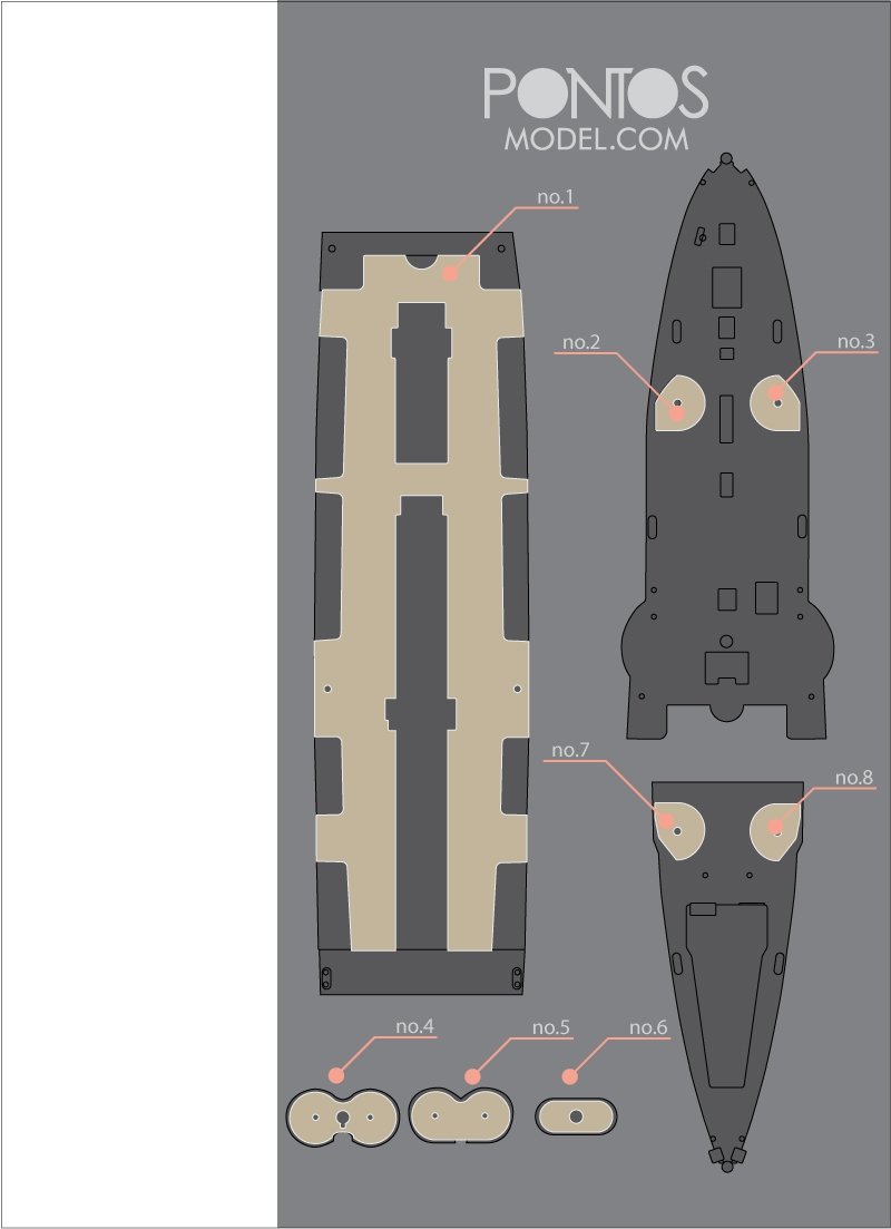 Pontos 35031WD1 SMS Emden/Dresde Coffret de pont en bois (1/350)