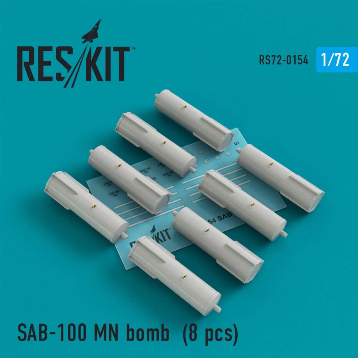 RESKIT RS72-0154 SAB-100 MN BOMBES (8 PIÈCES) 1/72