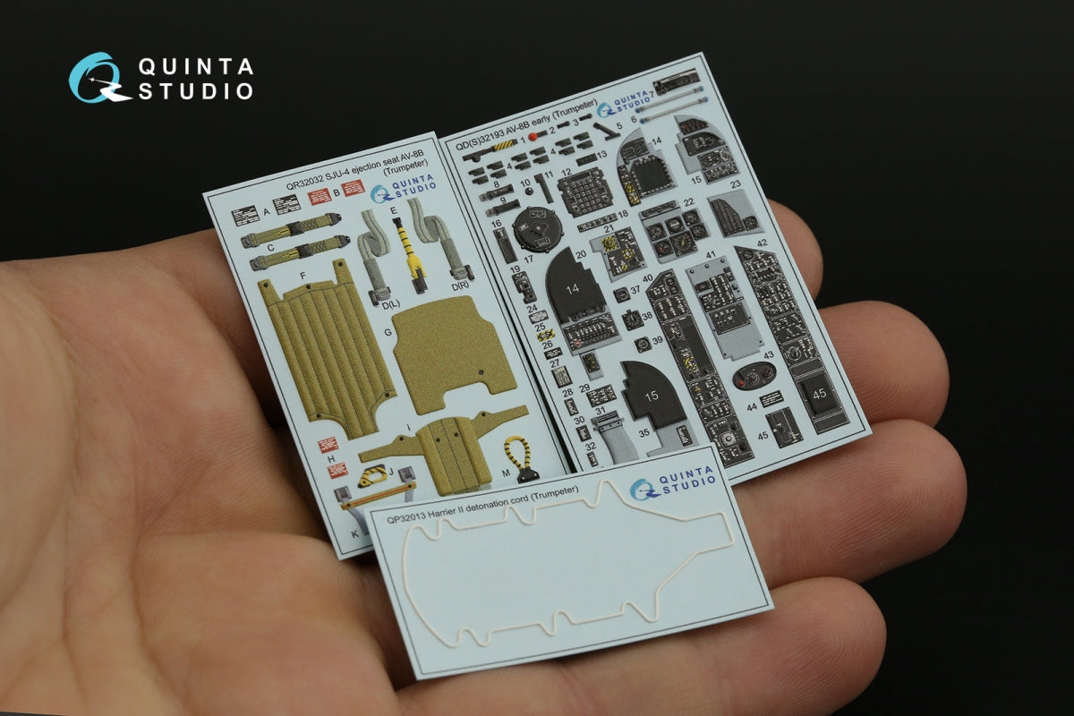 Intérieur imprimé en 3D et coloré sur papier décalcomanie Quinta Studio QD32193 AV-8B Harrier II (première génération) (Trumpeter) 1/32  – image 4