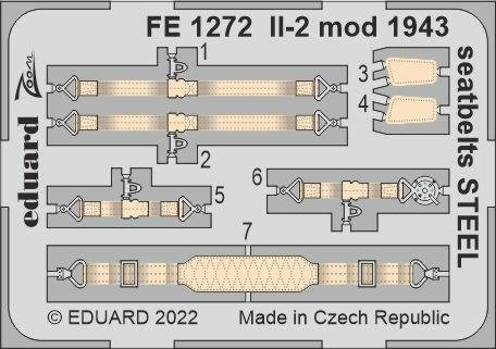 Eduard FE1272 Il-2 mod. 1943 seatbelts STEEL ZVEZDA 1/48