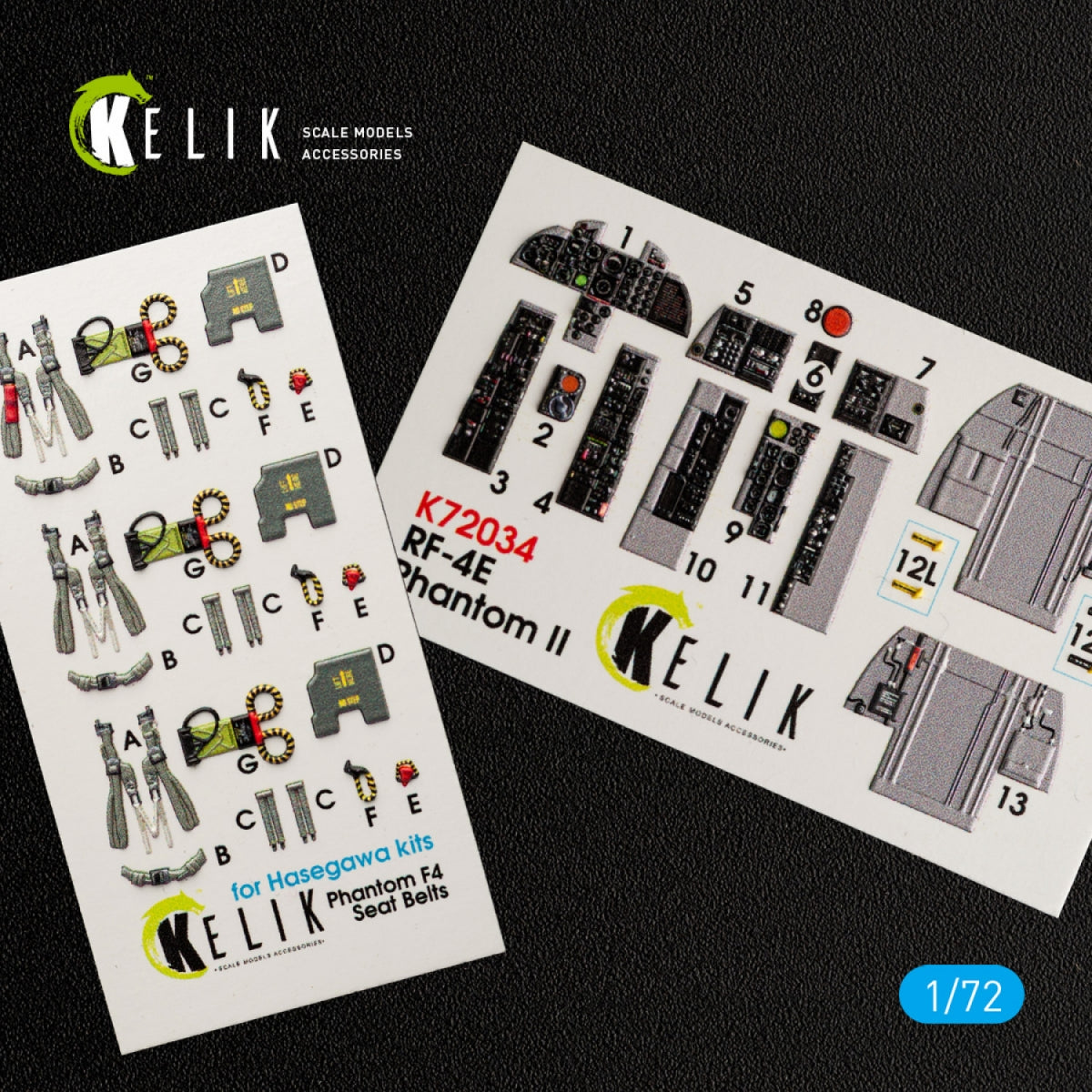 KELIK K72034 RF-4E &amp;quot;PHANTOM II&amp;quot; INTERIOR 3D DECALS FOR HASEGAWA KIT 1/72 – zdjęcie 4