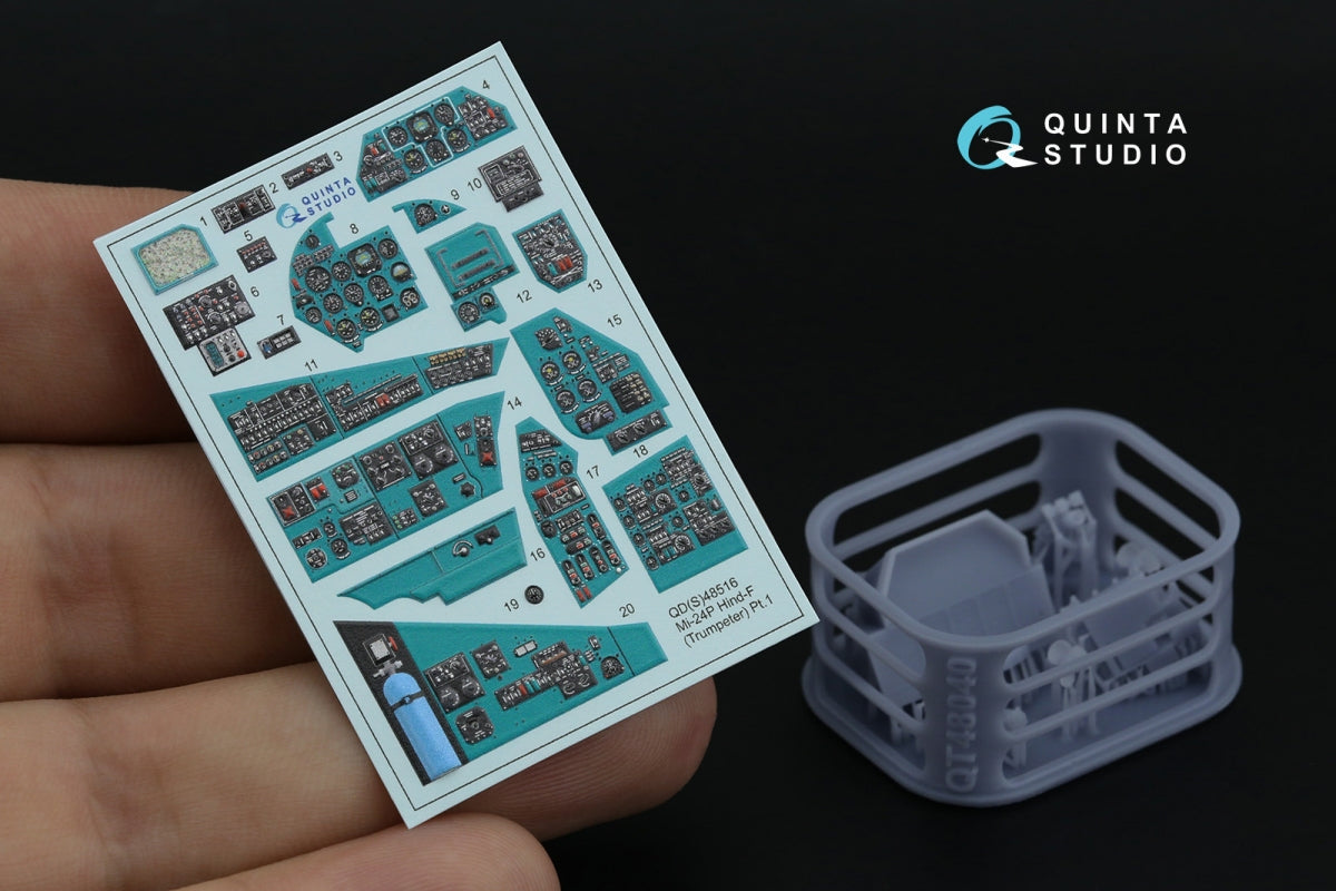 Quinta Studio QDS+48516 Mi-24P Hind-F 3D-Printed coloured Interior on decal paper (Trumpeter) (small version) (with 3D-printed resin parts) 1/48 – imagen 2