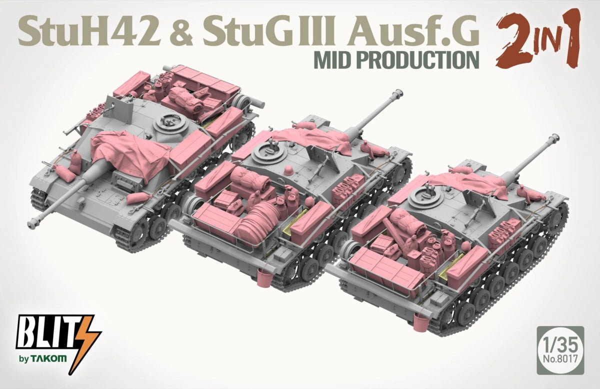 Takom 8017 StuH 42 StuG III Ausf. G Mid Production 2 in 1 1/35 – zdjęcie 4