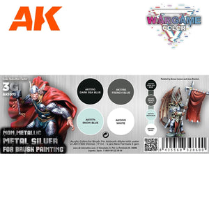 AK Interactive AK1073 WARGAME COLOR SET. NON METALLIC METAL SILVER. 4x17 ml – imagen 2