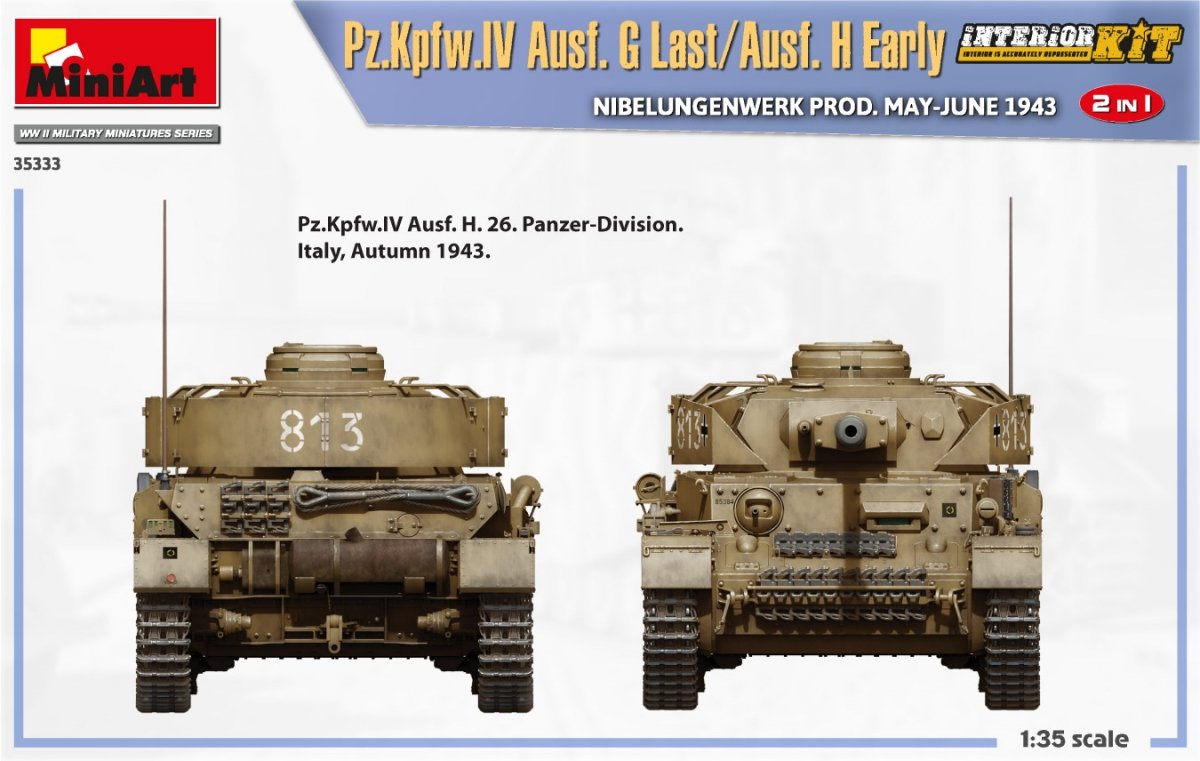 MiniArt 35333 Pz.Kpfw.IV Ausf. G Last/Ausf. H Early. NIBELUNGENWERK PROD. MAY-JUNE 1943. 2 IN 1 INTERIOR KIT 1/35 – zdjęcie 16