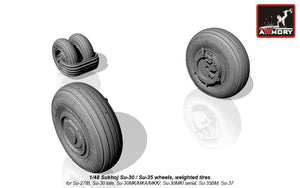 Armory Models AW48024 Sukhoj Su-30 / Su-35 wheels, weighted tires, front mudguard 1/48 – imagen 4
