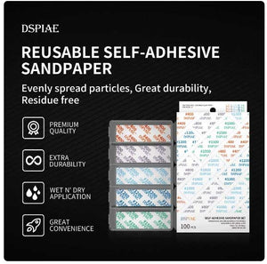 DSPIAE DSP-400 Reusable Self-Adhesive Sandpaper #400 / Samoprzylepny papier ścierny wielokrotnego użytku #400 (75 x 25 mm) 10 pcs – zdjęcie 2