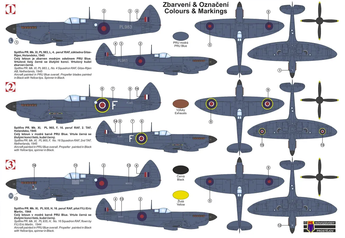 Kovozavody Prostejov KPM0292 Spitfire PR. Mk. XI „RAF“ 1/72