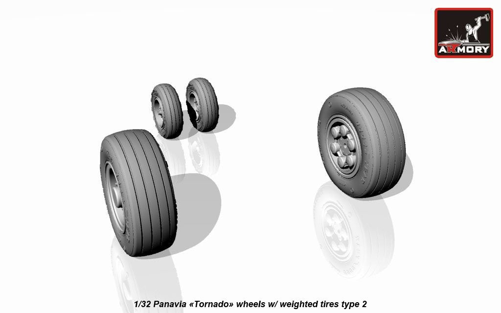 Armory Models AW32501b Panavia Tornado wheels, w/ tyres type “b” (GY) 1/32 – imagen 5