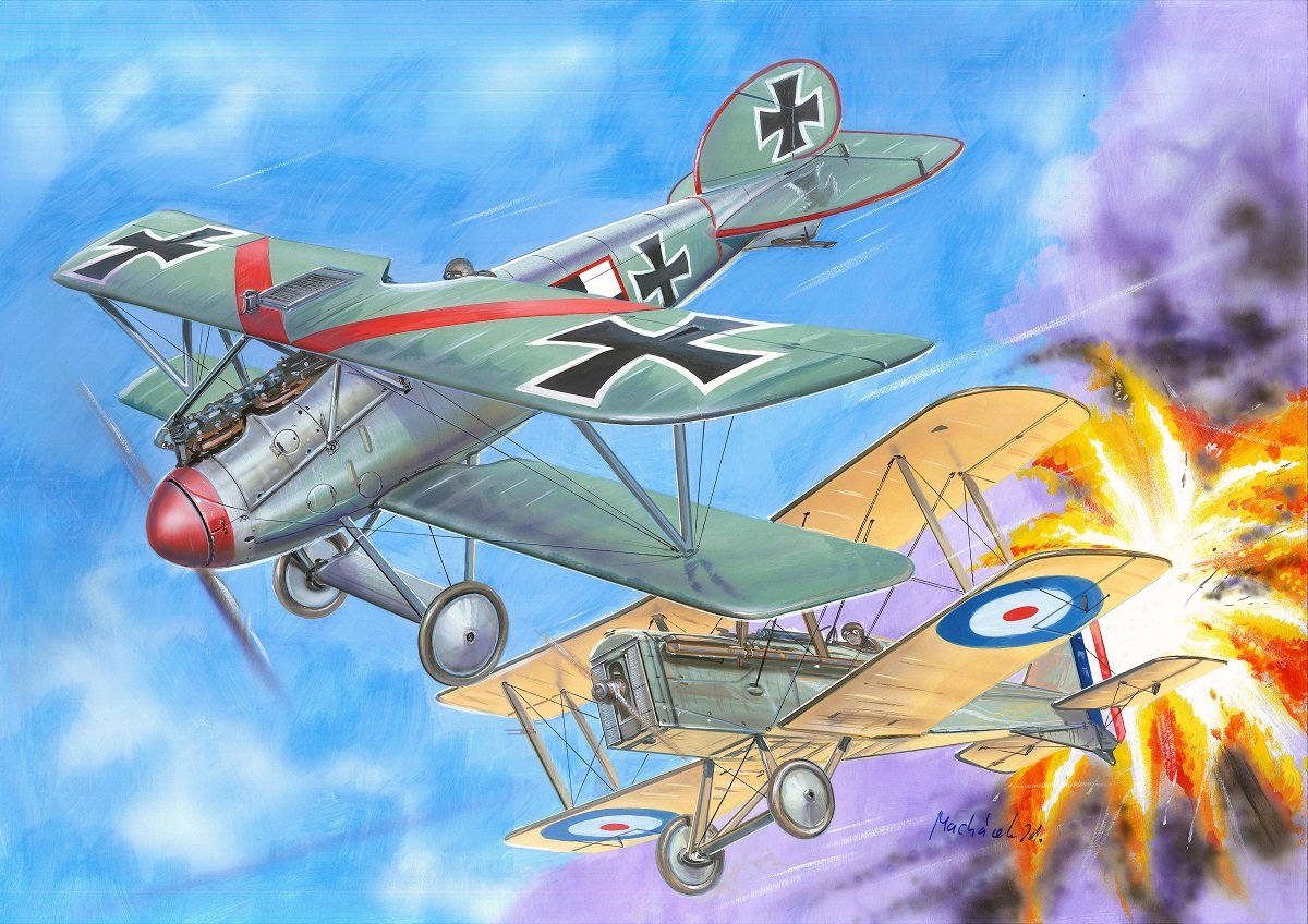 Valom 14418 RAF SE5a vs. Albatros DV 1/144