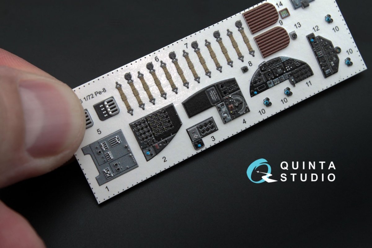 Quinta Studio QD72005 Pe-8/TB-7 3D-Printed &amp;amp; coloured Interior on decal paper for Zvezda 1/72 – immagine 5