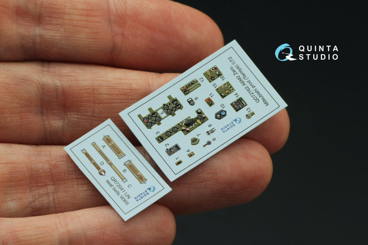 Quinta Studio QD72162 A6M2 Zero (Mitsubishi Prod.) 3D-Printed colored Interior on decal paper (Tamiya) 1/72 – image 3