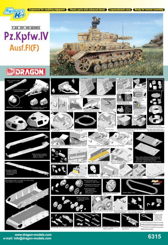 Dragon 6315 Pz.Kpfw IV Ausf. F1 (F) 1/35 – imagen 2