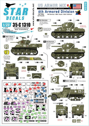 Star Decals 35-C1310 US Armored Mix # 3 1/35