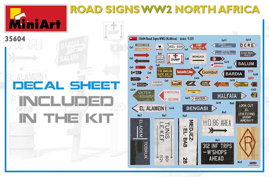 MiniArt 35604 Road Signs WW2 North Africa 1/35 – zdjęcie 2