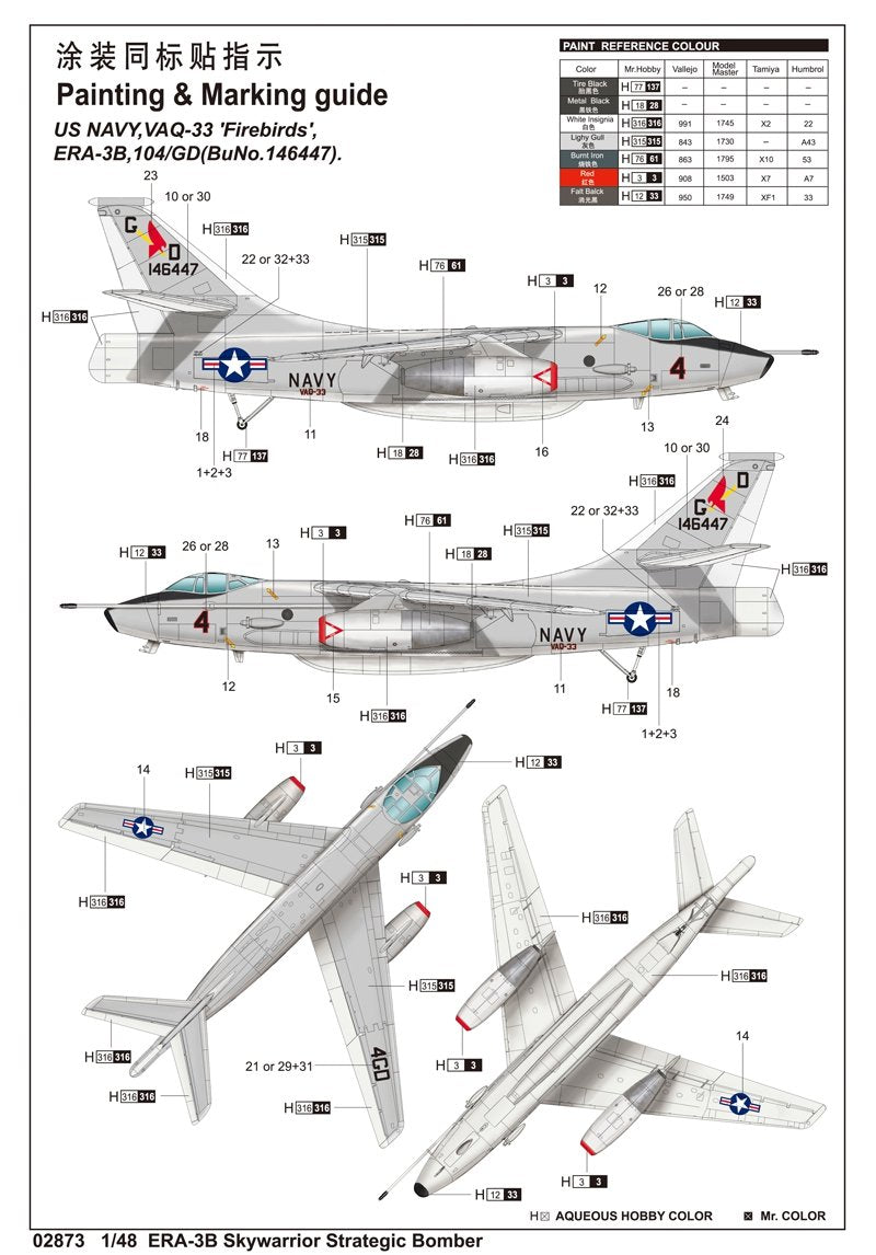 Trumpeter 02873 ERA-3B Skywarrior Strategic Bomber – Bild 3