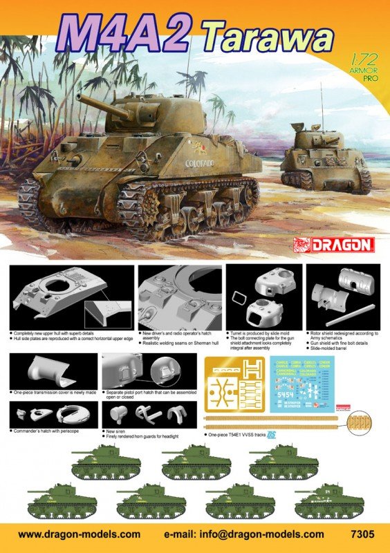 Dragon 7305 M4A2 Tarawa 1/72 – image 2