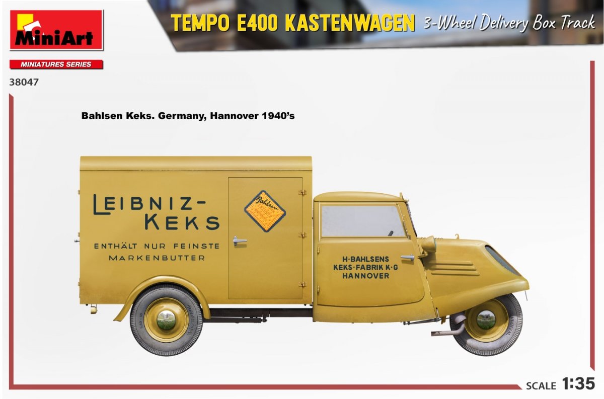 MiniArt 38047 TEMPO E400 KASTENWAGEN CAMION DE LIVRAISON À 3 ROUES SUR VOIE 1/35  – image 13