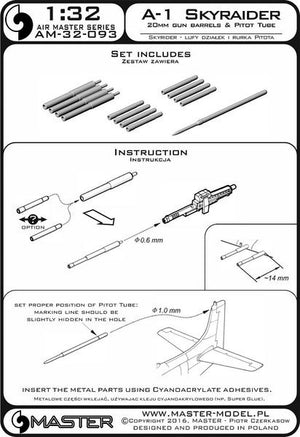 Master AM-32-093 A-1 Skyraider - Canons de 20 mm et tube de Pitot 1/32  – image 4