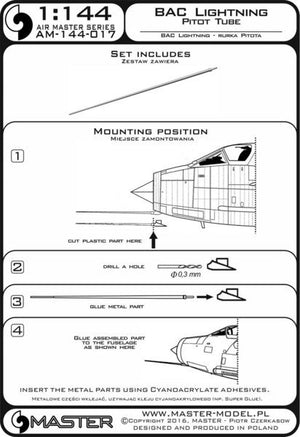 Master AM-144-017 BAC Lightning - Pitot Tube 1/144 – imagen 3