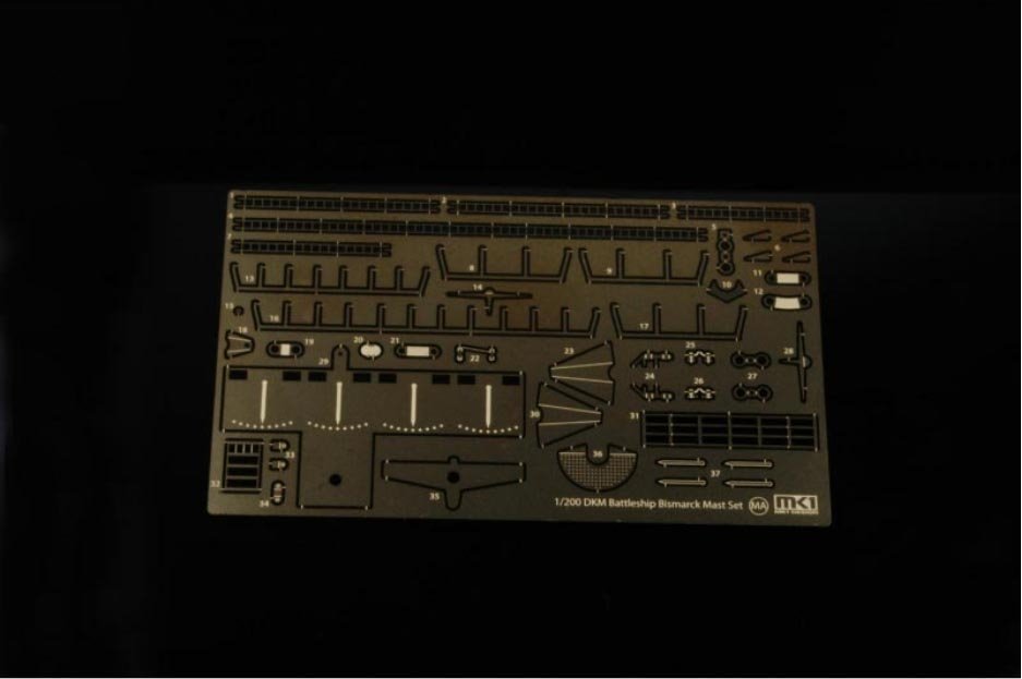 MK1 Design MS-20001 BISMARCK MAST DETAIL-UP SET 1/200 – imagen 2