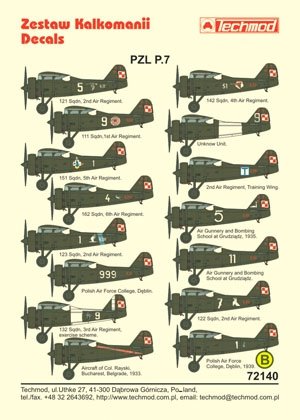 Techmod 72140 - PZL P.7a 1/72 – imagen 2