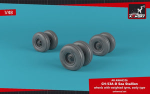 Armory Models AW48336 CH-53 Sea Stallion wheels w/ weighted tires, early 1/48 – imagen 3
