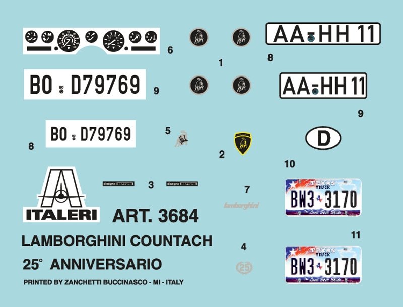 Italeri 3684 LAMBORGHINI COUNTACH 25e anniversaire 1/24 – image 3