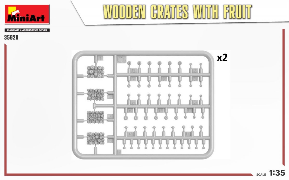 MiniArt 35628 WOODEN CRATES WITH FRUIT 1/35 – imagen 3