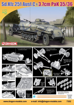 Dragon 7352 SdKfz.251,Ausf.C w.Pak35/36 1/72 – immagine 2