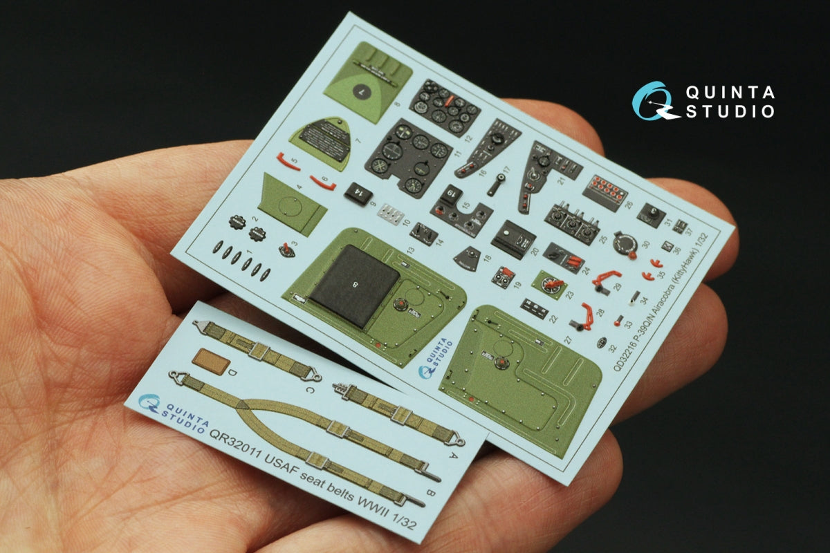 Quinta Studio QD32216 P-39Q/N Airacobra 3D-Printed coloured Interior on decal paper (KittyHawk) 1/32 – Bild 5