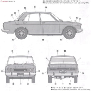 Hasegawa HC8 Nissan Bluebird 1600 SSS P510WTK 1969 1/24 – imagen 7