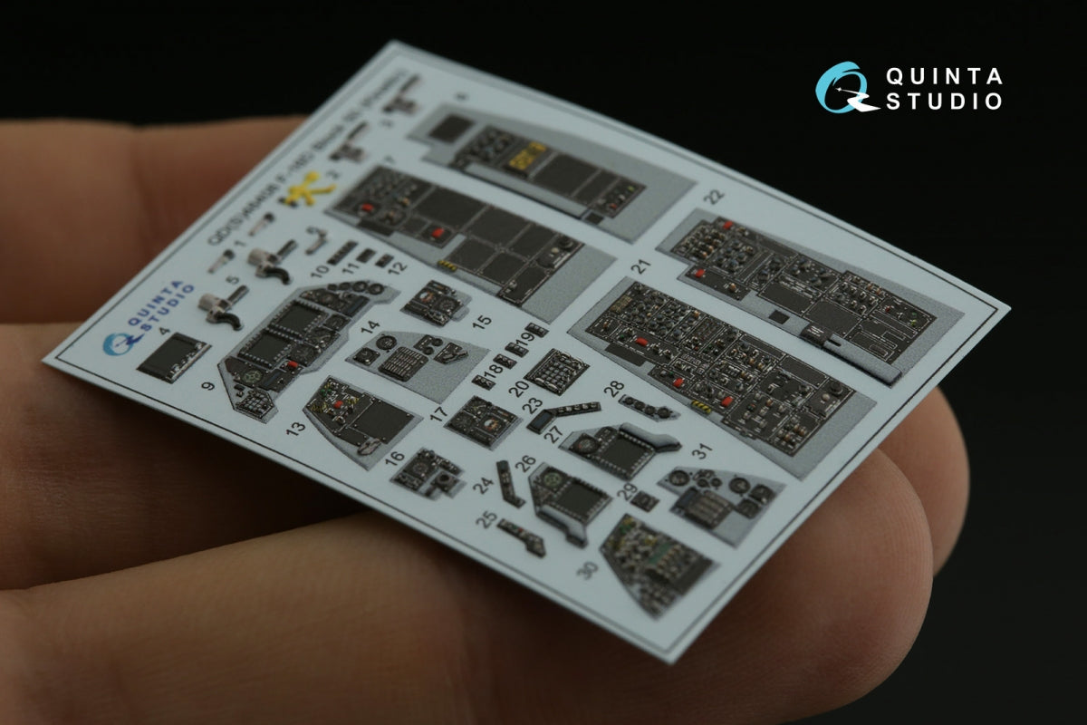 Quinta Studio QDS-48408 F-16D block 50 3D-Printed &amp;amp; coloured Interior on decal paper (Kinetic 2022 tool) (small) 1/48 – imagen 7