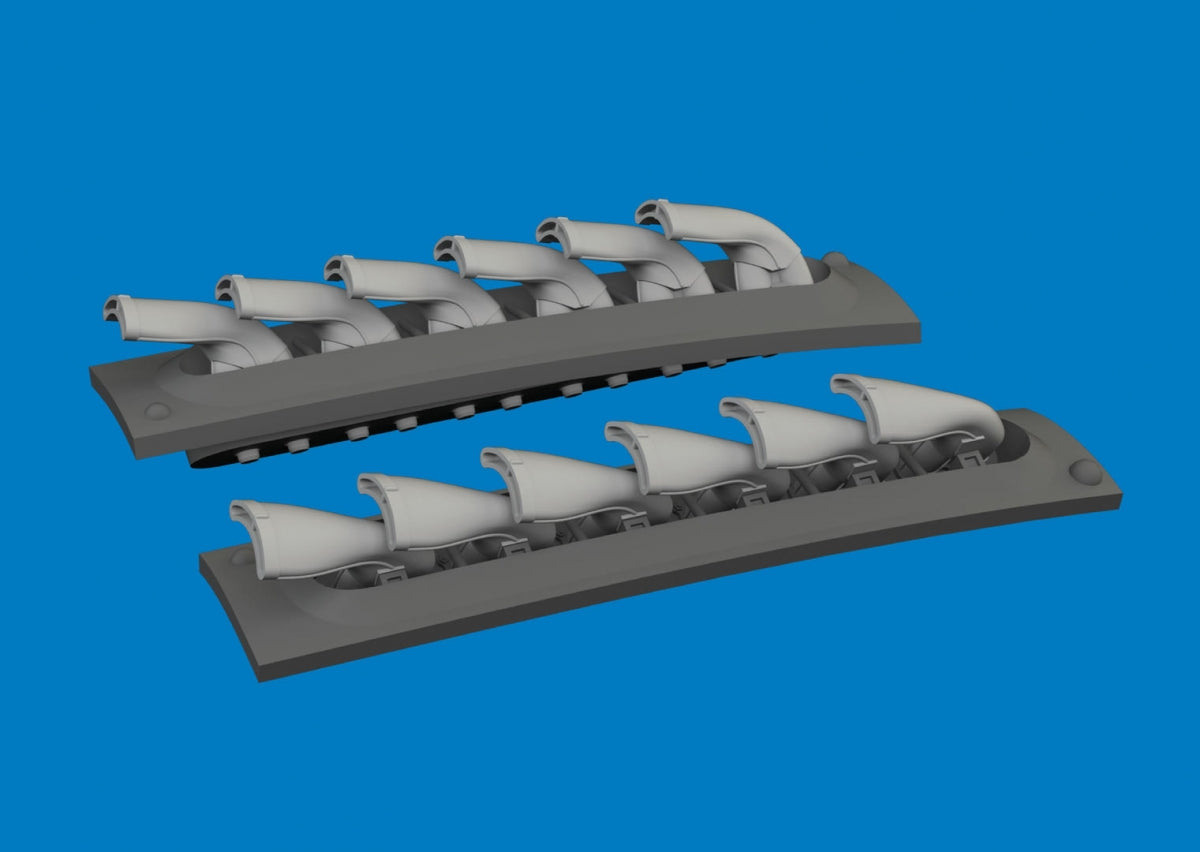 Eduard 6481061 P-40 exhaust stacks fishtail PRINT Eduard 1/48 – imagen 2