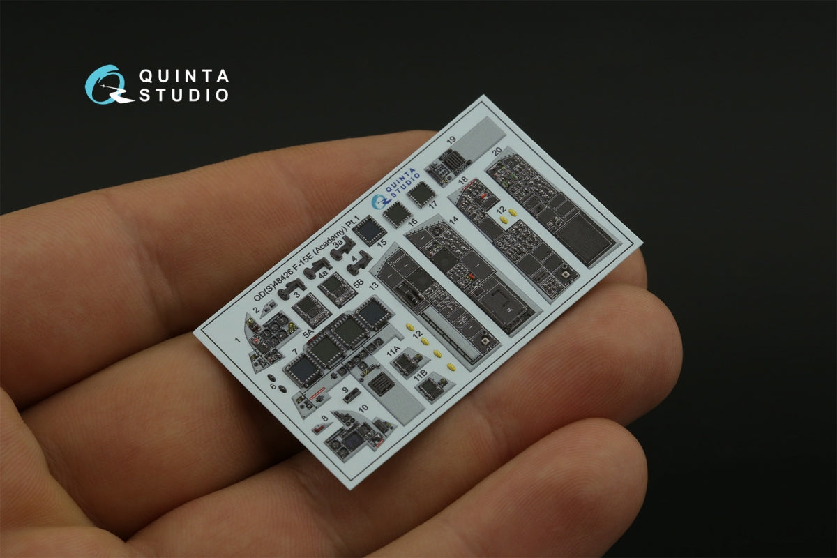 Quinta Studio QDS-48426 F-15E 3D-Printed coloured Interior on decal paper (Academy) (Small version) 1/48 – immagine 4