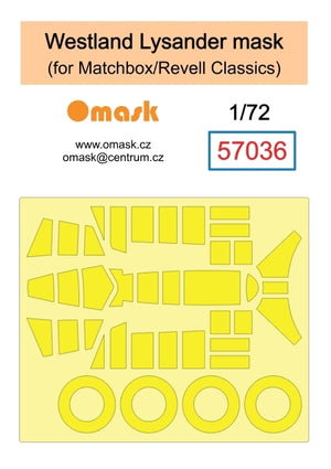 Omask 57036 Westland Lysander mask (for Matchbox/Revell Classics) 1/72