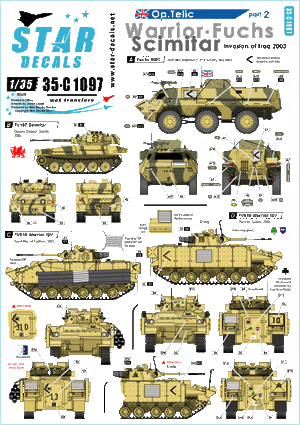 Star Decals 35-C1097, paquet. Telic 2 1/35